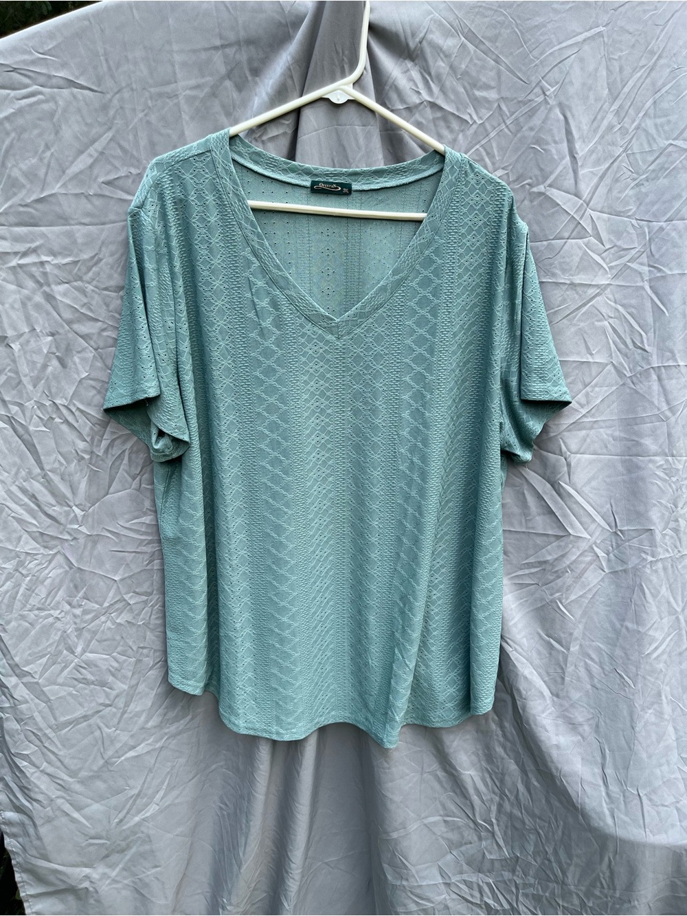 OFEEFAN  Light Seafoam V-Neck Knit Top